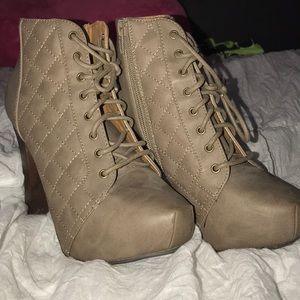 Army Green lace up heels